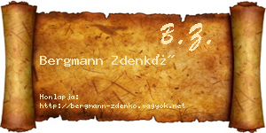 Bergmann Zdenkó névjegykártya